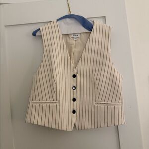 Pinstripe Vest with Black Buttons